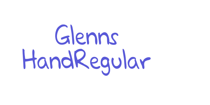 Glenns HandRegular Font Download