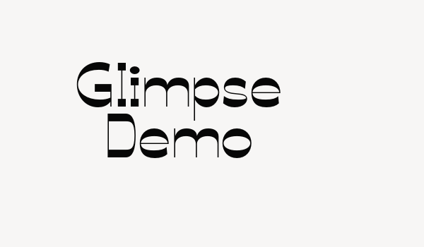 Glimpse Demo Font