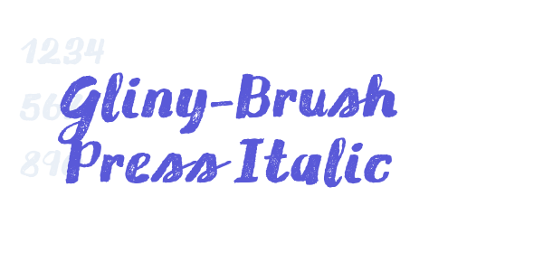 Gliny-Brush Press Italic font free