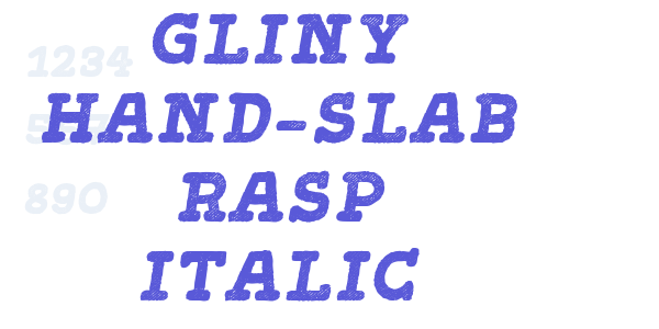 Gliny Hand-Slab Rasp Italic font free