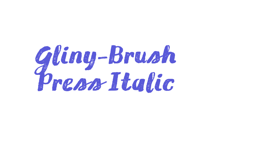 Gliny-Brush Press Italic Font