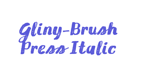 Gliny-Brush Press Italic Font Download