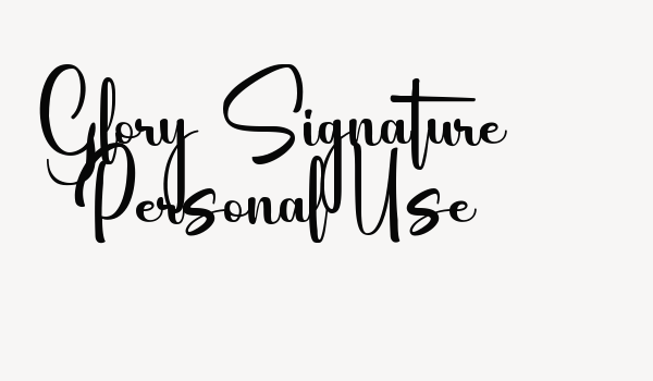 Glory Signature Personal Use Font