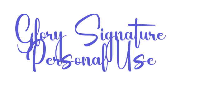 Glory Signature Personal Use Font Download