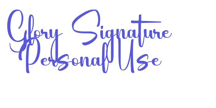 Glory Signature Personal Use Font