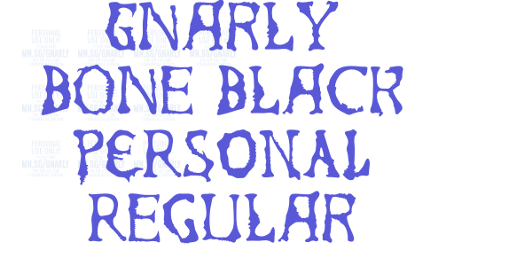 Gnarly Bone Black PERSONAL Regular font