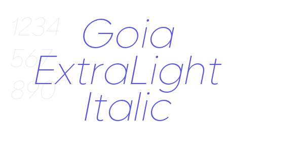 Goia ExtraLight Italic font