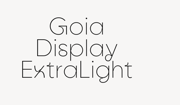 Goia Display ExtraLight Font