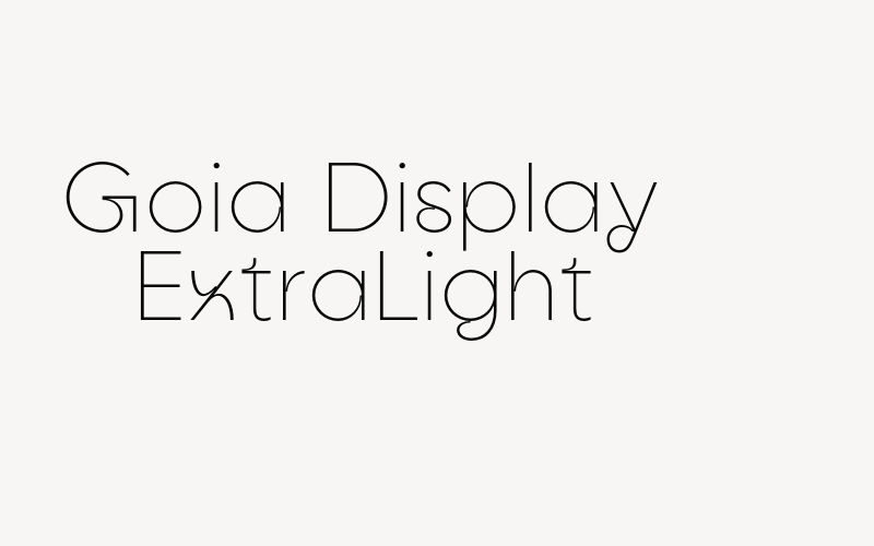 Goia Display ExtraLight Font