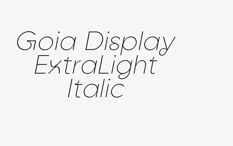 Goia Display ExtraLight Italic Font