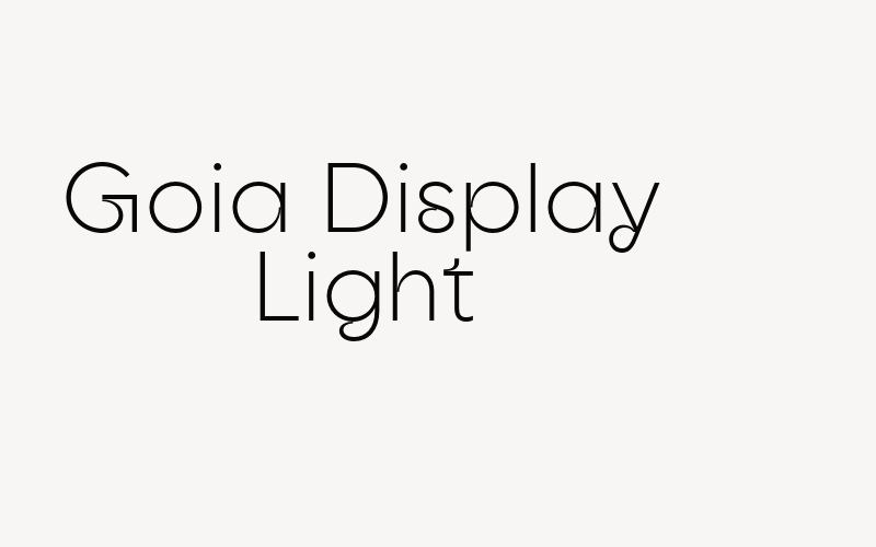 Goia Display Light Font