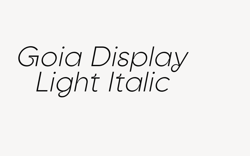 Goia Display Light Italic Font