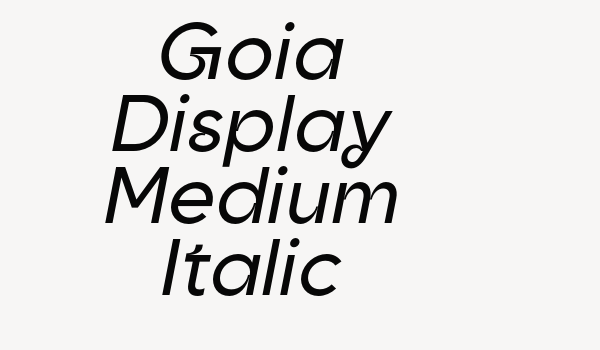 Goia Display Medium Italic Font