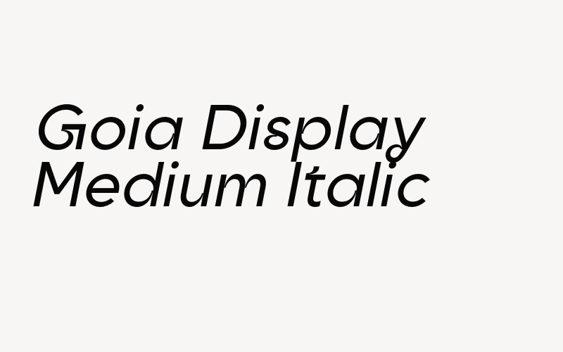 Goia Display Medium Italic Font