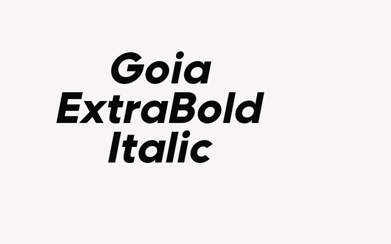 Goia ExtraBold Italic Font