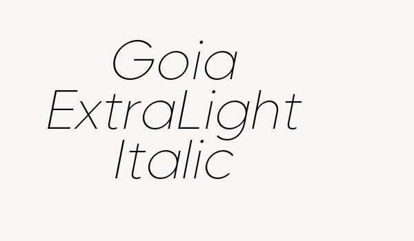 Goia ExtraLight Italic Font