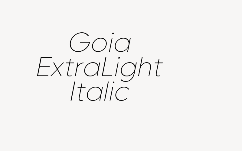 Goia ExtraLight Italic Font