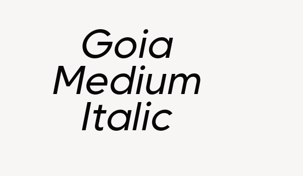 Goia Medium Italic Font