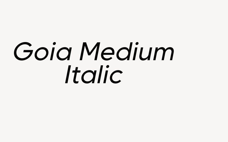 Goia Medium Italic Font