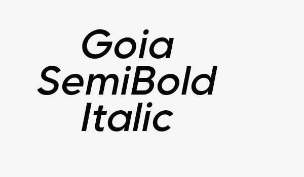 Goia SemiBold Italic Font