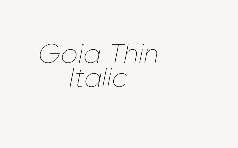 Goia Thin Italic Font