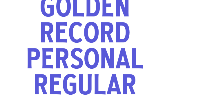 Golden Record PERSONAL Regular Font