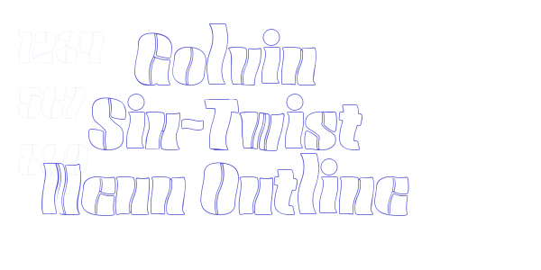 Golvin Six-Twist Neun Outline font