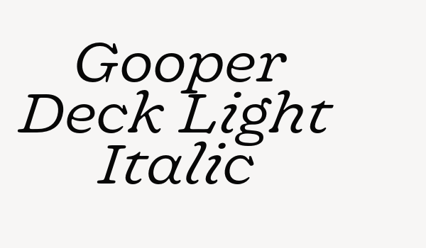 Gooper Deck Light Italic Font