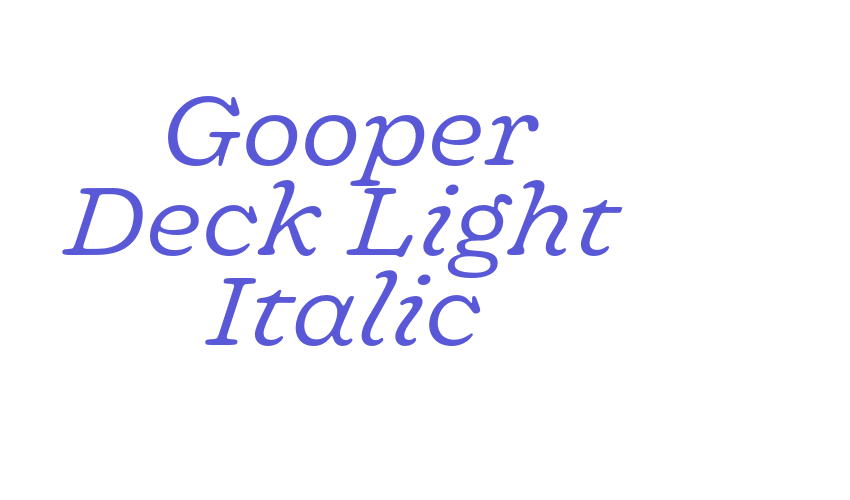 Gooper Deck Light Italic Font Download