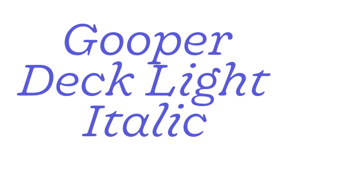 Gooper Deck Light Italic Font Download