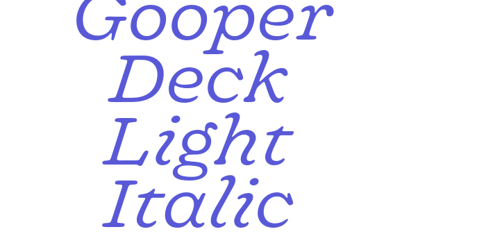 Gooper Deck Light Italic Font