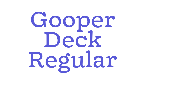 Gooper Deck Regular Font Download