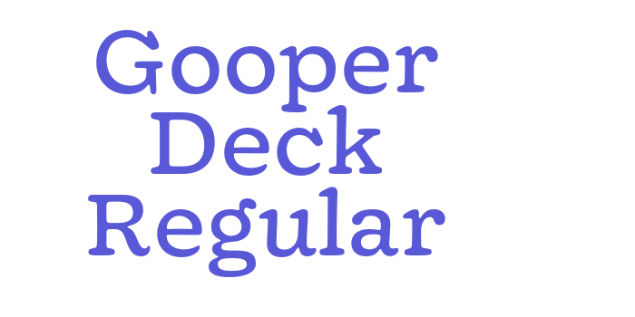 Gooper Deck Regular Font