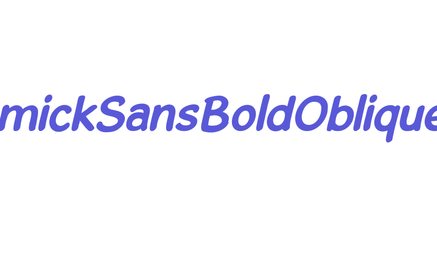 GosmickSansBoldOblique Font