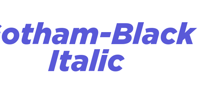 Gotham-Black Italic Font