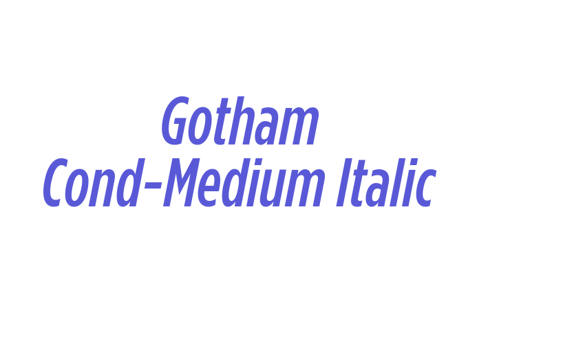 Gotham Cond-Medium Italic Font Download