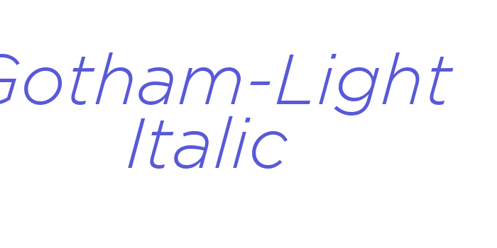 Gotham-Light Italic Font