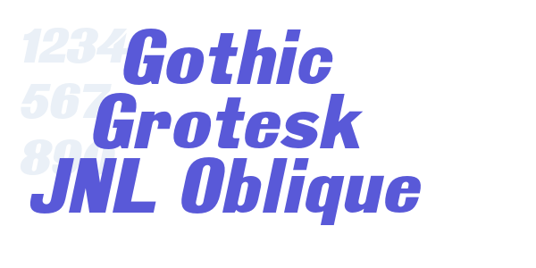 Gothic Grotesk JNL Oblique font free