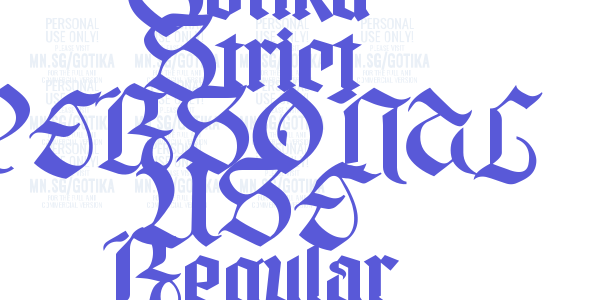 Gotika Strict PERSONAL USE Regular font free