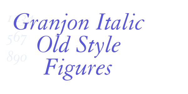 Granjon Italic Old Style Figures font free