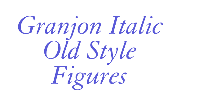 Granjon Italic Old Style Figures Font Download