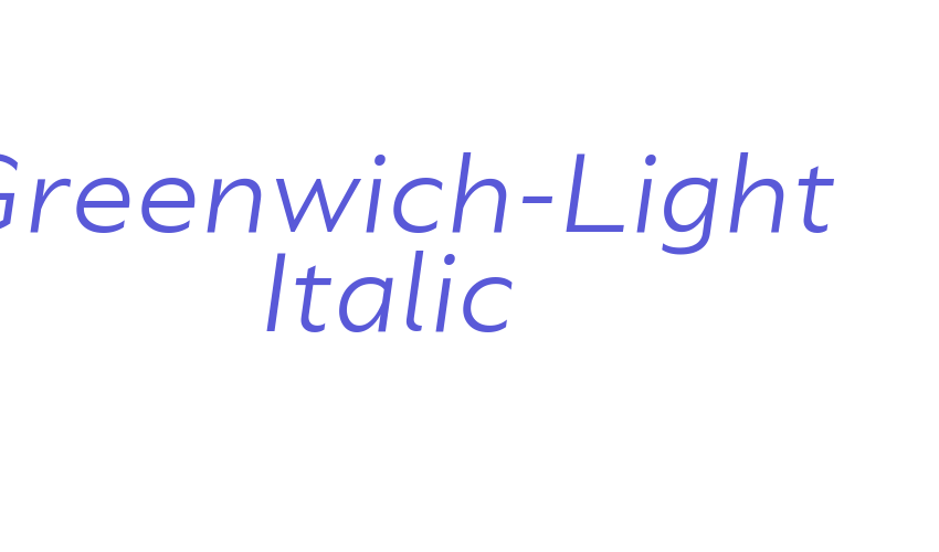 Greenwich-Light Italic Font