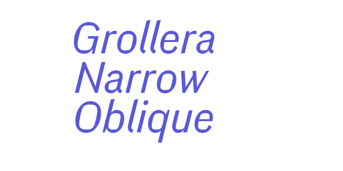 Grollera Narrow Oblique Font Download