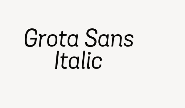 Grota Sans Italic Font