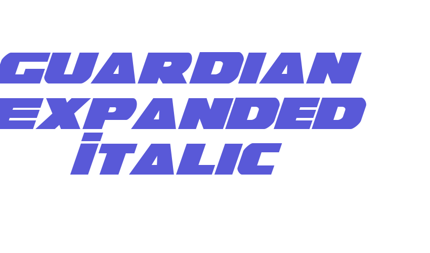 Guardian Expanded Italic Font