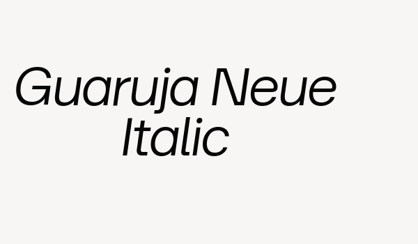 Guaruja Neue Italic Font