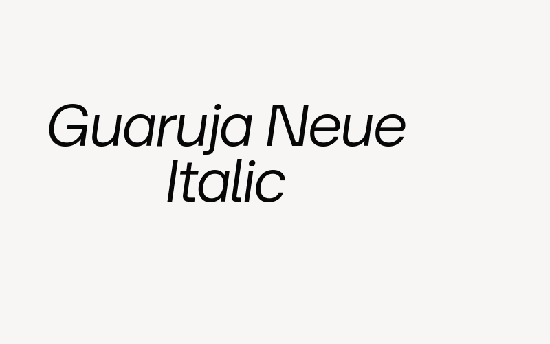 Guaruja Neue Italic Font