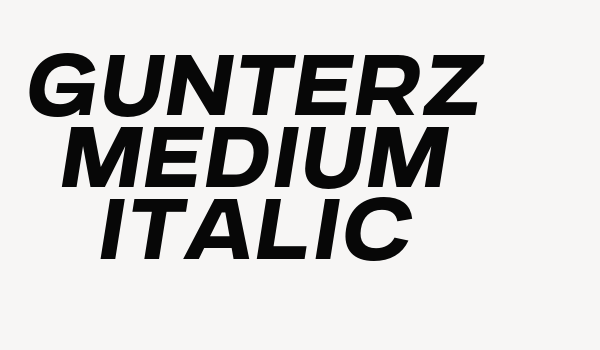 Gunterz Medium Italic Font