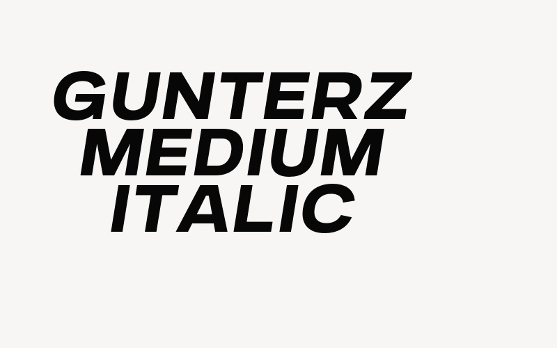 Gunterz Medium Italic Font