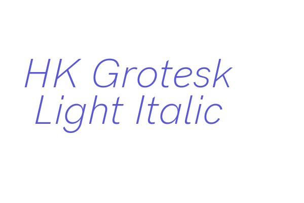 HK Grotesk Light Italic Font